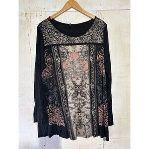 Skinny Minnie Fleur De Lis Rhinestone Top Affliction Style Goth Y2k Grunge 3XL